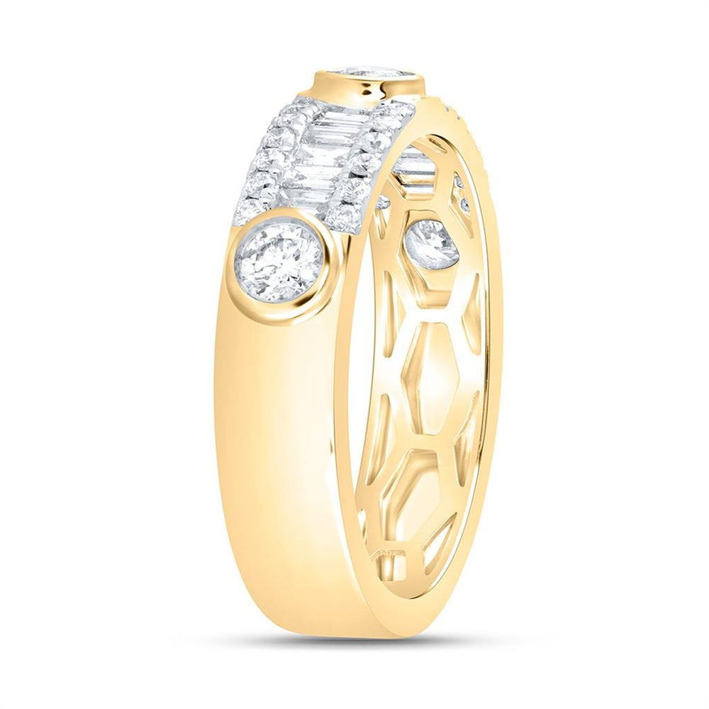 14K Yellow Gold Diamond Band Ring - 3/4 Carat Total Diamond Weight