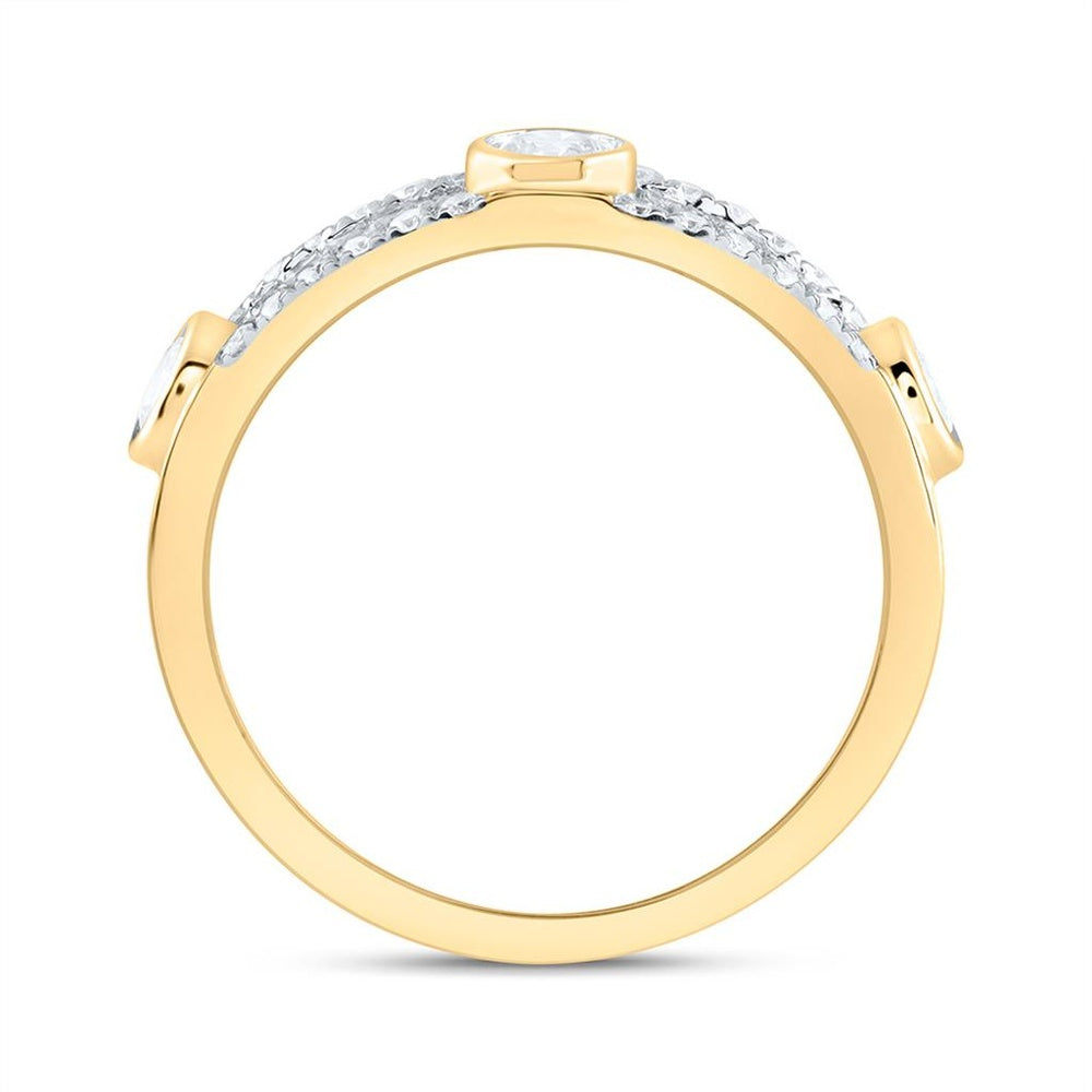 14K Yellow Gold Diamond Band Ring - 3/4 Carat Total Diamond Weight