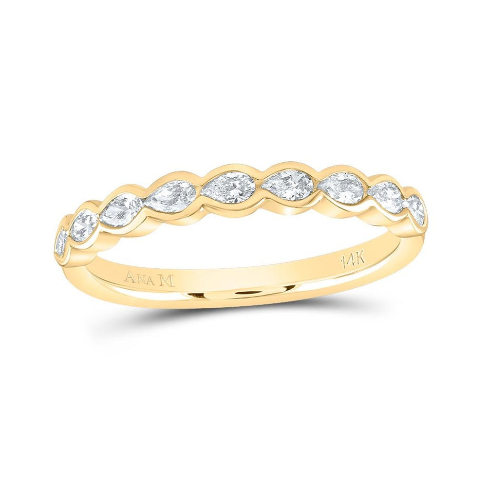 14K Yellow Gold Diamond Band Ring - 3/8 Carat Total Diamond Weight