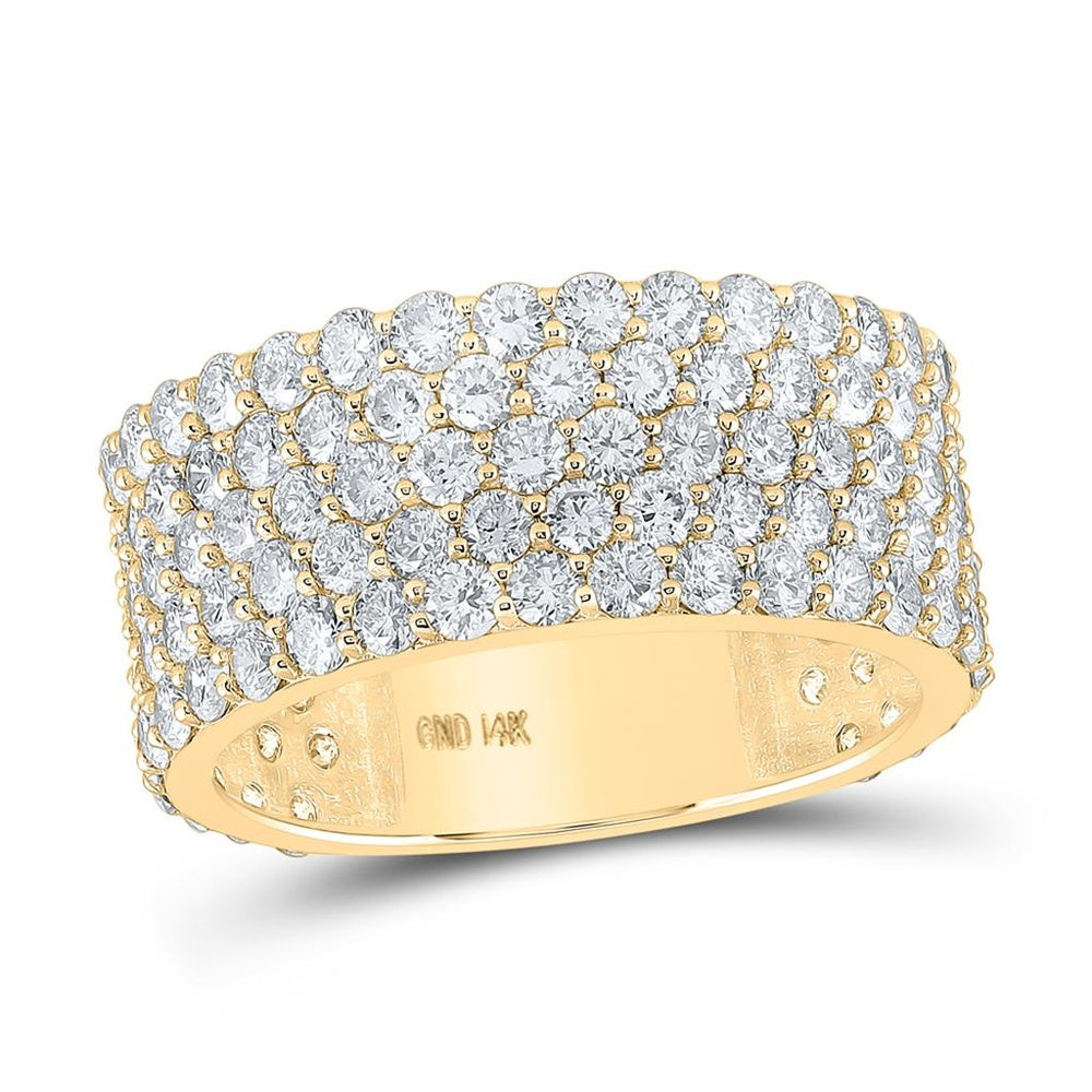 14K Yellow Gold Diamond Band Ring - 5 and 3/8 Carat Total Diamond Weight