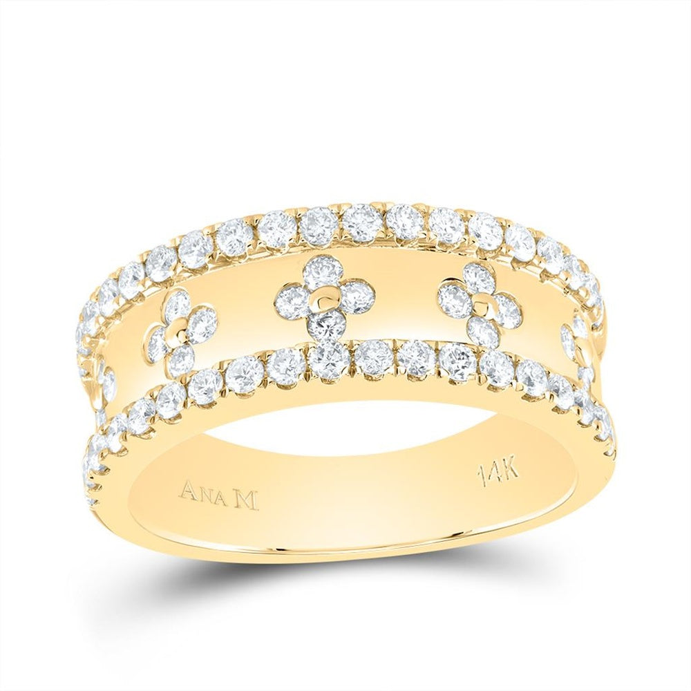 14K Yellow Gold Diamond Band Ring - 7/8 Carat Total Diamond Weight