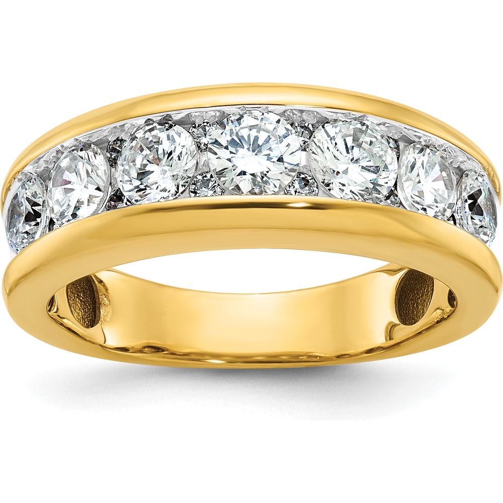14K Yellow Gold Diamond Band Ring with 1.20 Carats Total Round Faceted Diamonds by IBGoodman