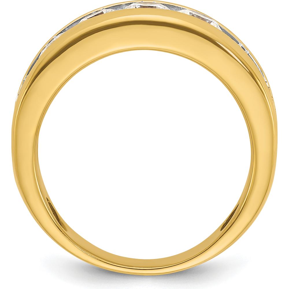 14K Yellow Gold Diamond Band Ring with 1.20 Carats Total Round Faceted Diamonds by IBGoodman