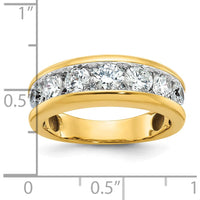14K Yellow Gold Diamond Band Ring with 1.20 Carats Total Round Faceted Diamonds by IBGoodman
