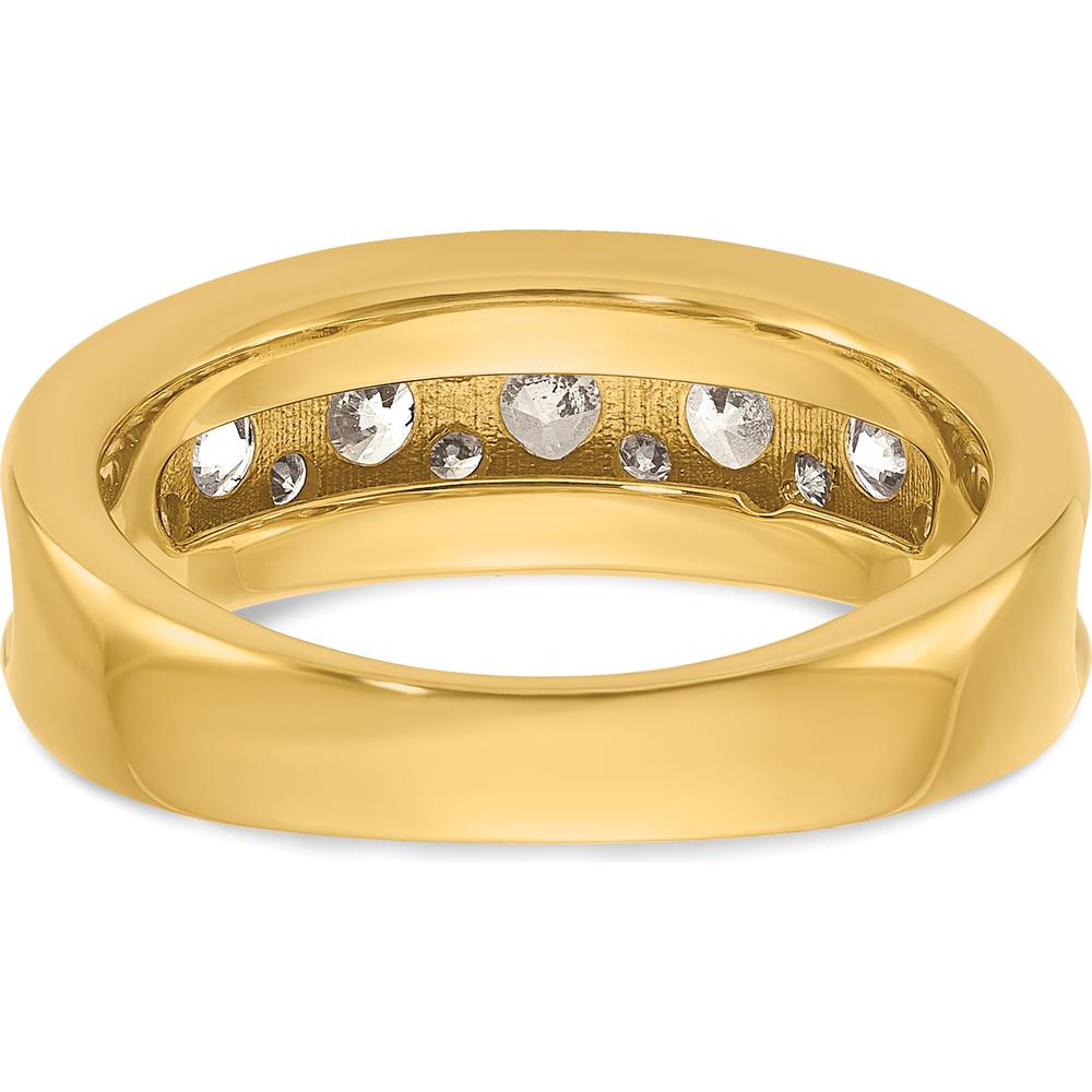 14K Yellow Gold Diamond Band Ring with 1.20 Carats Total Round Faceted Diamonds by IBGoodman