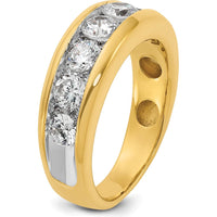 14K Yellow Gold Diamond Band Ring with 1.20 Carats Total Round Faceted Diamonds by IBGoodman