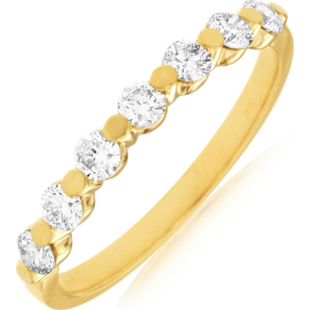 14K Yellow Gold Diamond Band with Round Diamonds - 0.50 Carats Total Diamond Weight