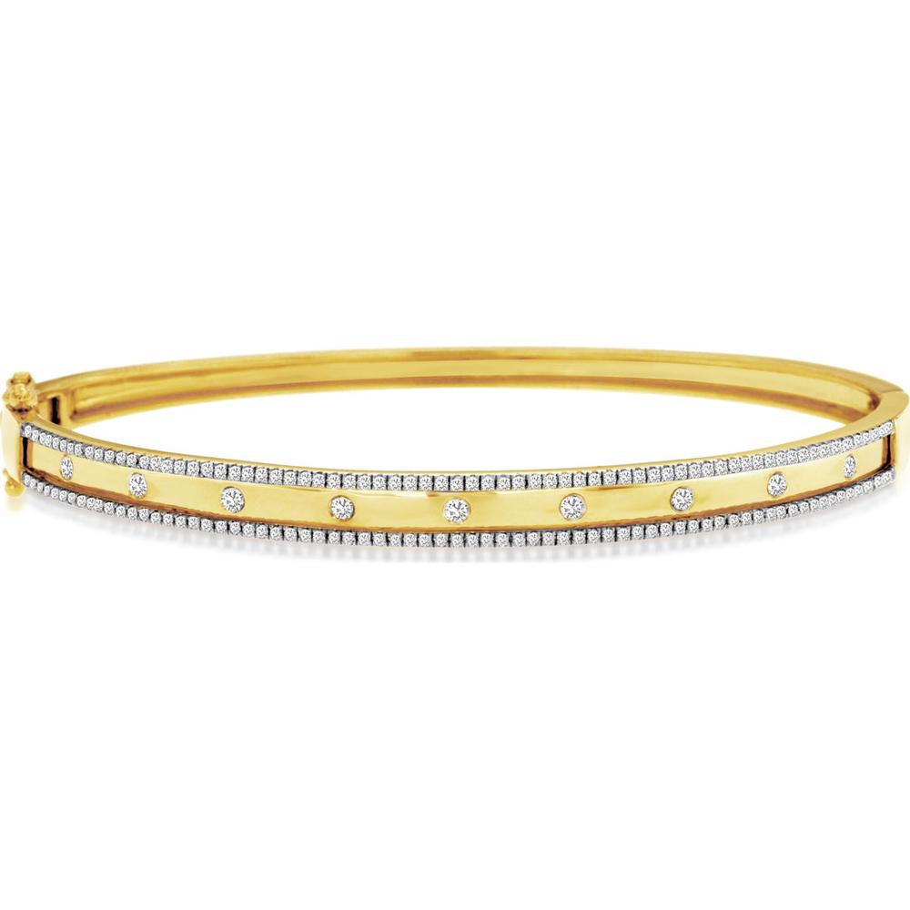 14K Yellow Gold Diamond Bangle - 0.55 Carats Total Diamond Weight