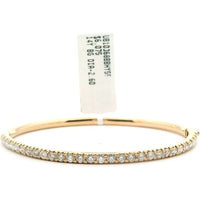 14K Yellow Gold Diamond Bangle with Round Brilliant Cut Diamonds - 2.60 Carat Total Diamond Weight by Auriventus