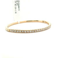 14K Yellow Gold Diamond Bangle with Round Brilliant Cut Diamonds - 2.60 Carat Total Diamond Weight by Auriventus