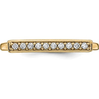 14K Yellow Gold Diamond Bar Ring with 10 Round Diamonds - 0.10 Carat Total Diamond Weight by Oro Pregiato
