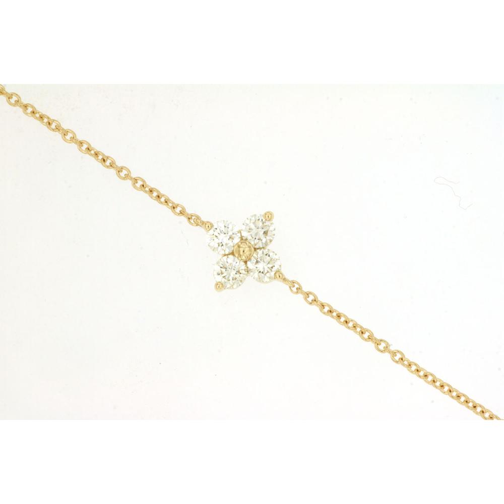 14K Yellow Gold Diamond Bracelet with Brilliant Round Diamonds - 0.41 Carats Total Diamond Weight