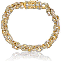 14K Yellow Gold Diamond Bracelet with Round Cut Diamonds - 20.00 Carats Total Diamond Weight