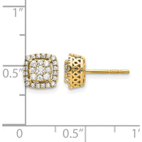 14K Yellow Gold Diamond Button Earrings with Cluster Set Round Diamonds - 0.09 Carat Total Diamond Weight by Oro Pregiato