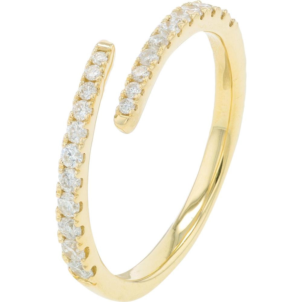 14K Yellow Gold Diamond Bypass Ring with 0.32 Carat Total Diamond Weight