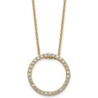14K Yellow Gold Diamond Circle Necklace with 31 Round Diamonds - 0.465 Carat Total Diamond Weight by Oro Pregiato