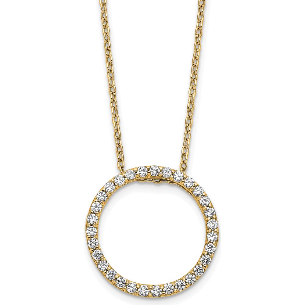 14K Yellow Gold Diamond Circle Necklace with 31 Round Diamonds - 0.465 Carat Total Diamond Weight by Oro Pregiato