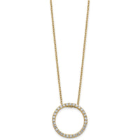 14K Yellow Gold Diamond Circle Necklace with 31 Round Diamonds - 0.465 Carat Total Diamond Weight by Oro Pregiato