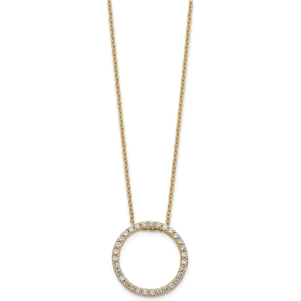 14K Yellow Gold Diamond Circle Necklace with 31 Round Diamonds - 0.465 Carat Total Diamond Weight by Oro Pregiato