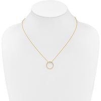 14K Yellow Gold Diamond Circle Necklace with 31 Round Diamonds - 0.465 Carat Total Diamond Weight by Oro Pregiato