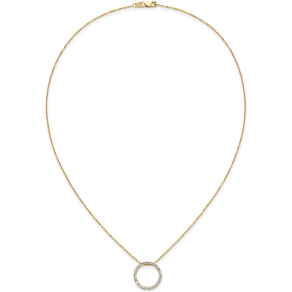 14K Yellow Gold Diamond Circle Necklace with 31 Round Diamonds - 0.465 Carat Total Diamond Weight by Oro Pregiato