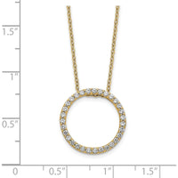 14K Yellow Gold Diamond Circle Necklace with 31 Round Diamonds - 0.465 Carat Total Diamond Weight by Oro Pregiato