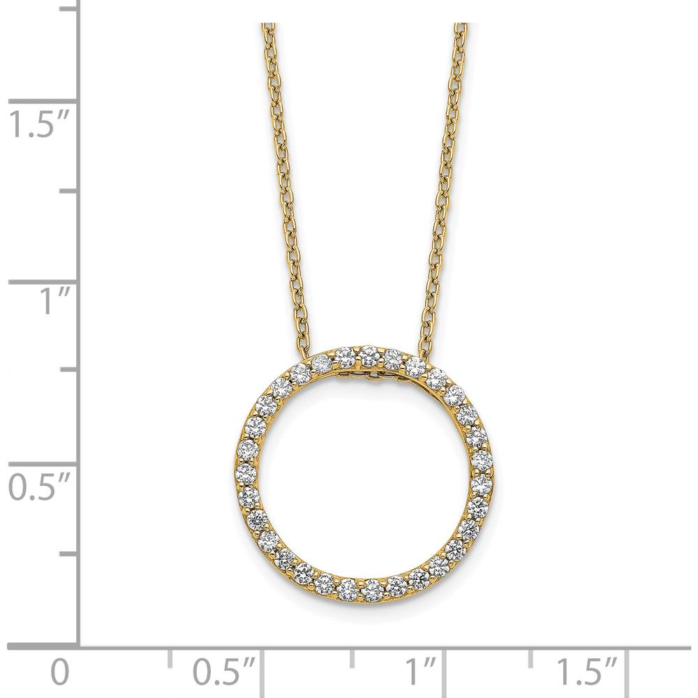 14K Yellow Gold Diamond Circle Necklace with 31 Round Diamonds - 0.465 Carat Total Diamond Weight by Oro Pregiato