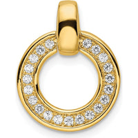 14K Yellow Gold Diamond Circle Pendant with 1/4 Carat Total Diamond Weight - 21 Round Diamonds by Oro Pregiato