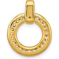 14K Yellow Gold Diamond Circle Pendant with 1/4 Carat Total Diamond Weight - 21 Round Diamonds by Oro Pregiato