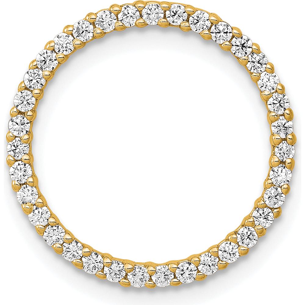 14K Yellow Gold Diamond Circle Pendant with 35 Round Diamonds - 1/3 Carat Total Diamond Weight by Oro Pregiato