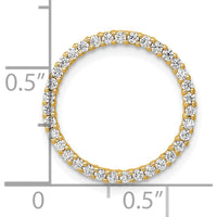 14K Yellow Gold Diamond Circle Pendant with 35 Round Diamonds - 1/3 Carat Total Diamond Weight by Oro Pregiato