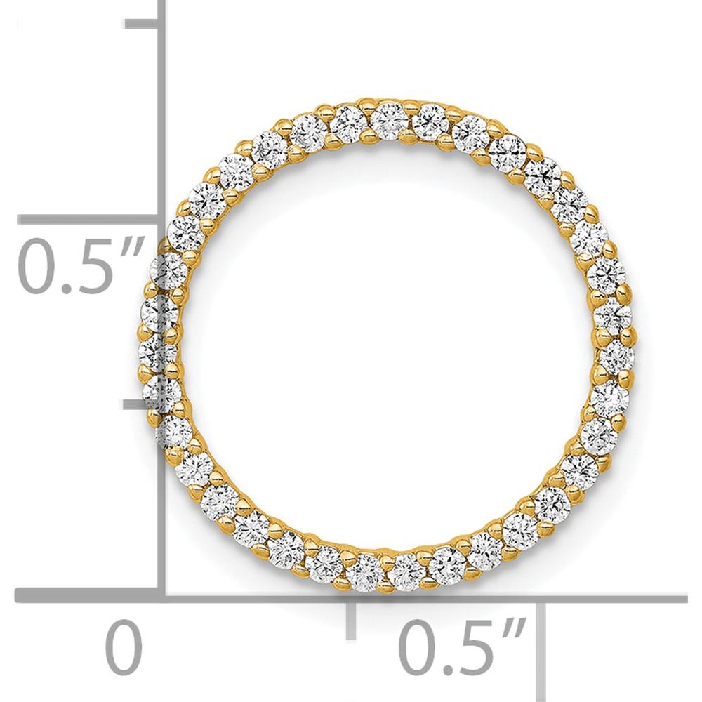 14K Yellow Gold Diamond Circle Pendant with 35 Round Diamonds - 1/3 Carat Total Diamond Weight by Oro Pregiato