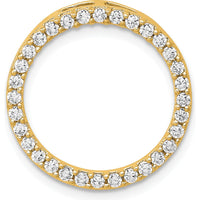 14K Yellow Gold Diamond Circle Slide Pendant with 0.48 Carat Round Diamonds by Oro Pregiato
