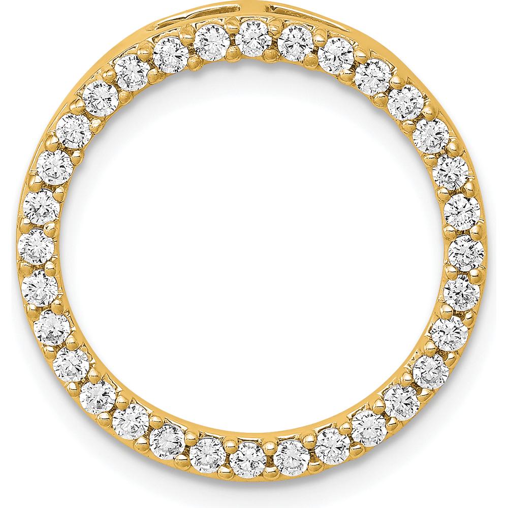 14K Yellow Gold Diamond Circle Slide Pendant with 0.48 Carat Round Diamonds by Oro Pregiato