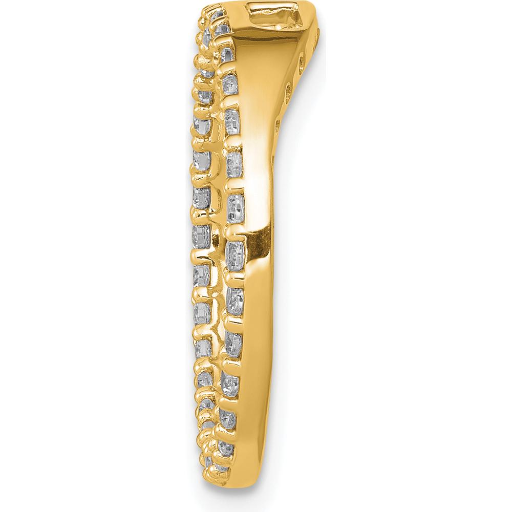 14K Yellow Gold Diamond Circle Slide Pendant with 0.48 Carat Round Diamonds by Oro Pregiato