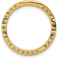 14K Yellow Gold Diamond Circle Slide Pendant with 0.48 Carat Round Diamonds by Oro Pregiato