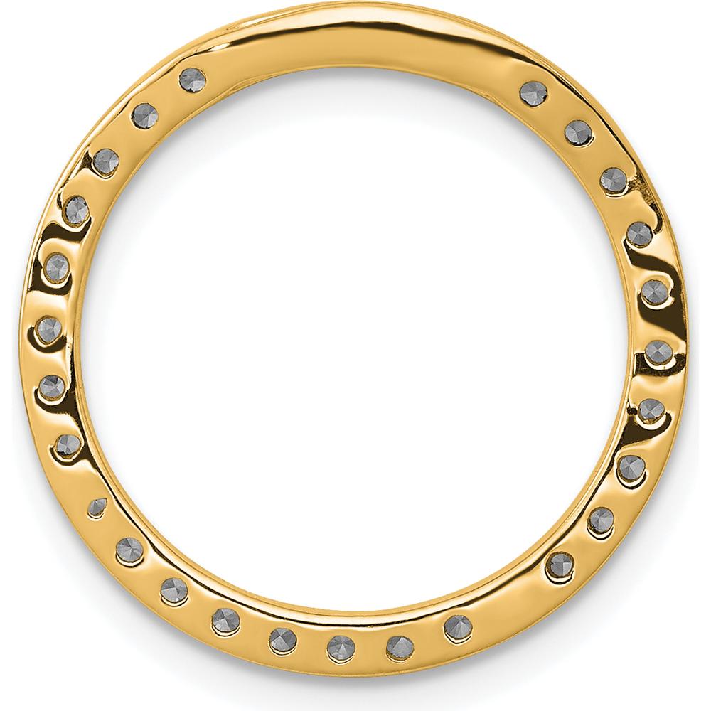 14K Yellow Gold Diamond Circle Slide Pendant with 0.48 Carat Round Diamonds by Oro Pregiato