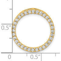 14K Yellow Gold Diamond Circle Slide Pendant with 0.48 Carat Round Diamonds by Oro Pregiato
