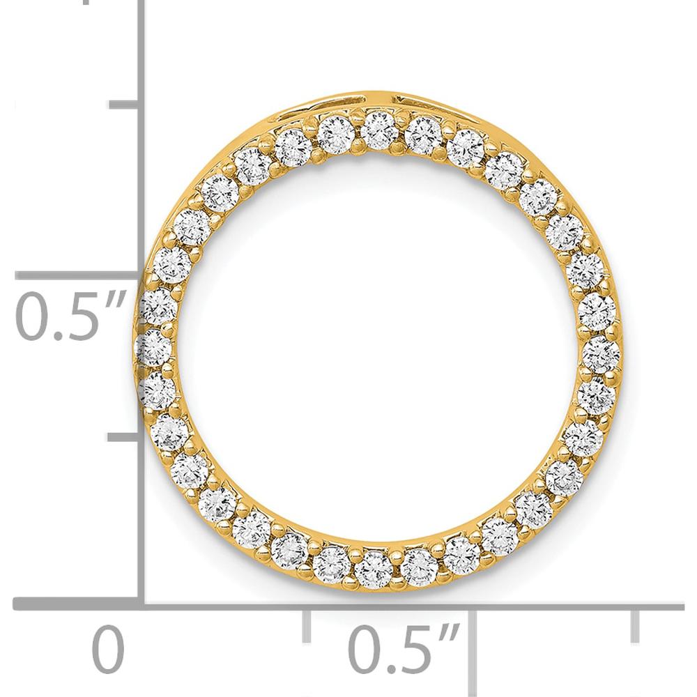 14K Yellow Gold Diamond Circle Slide Pendant with 0.48 Carat Round Diamonds by Oro Pregiato