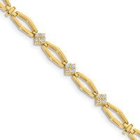 14K Yellow Gold Diamond Cluster Bracelet with 1.6mm Round Diamonds - 1/5 Carat Total Diamond Weight by Monteluci Fine Jewelry