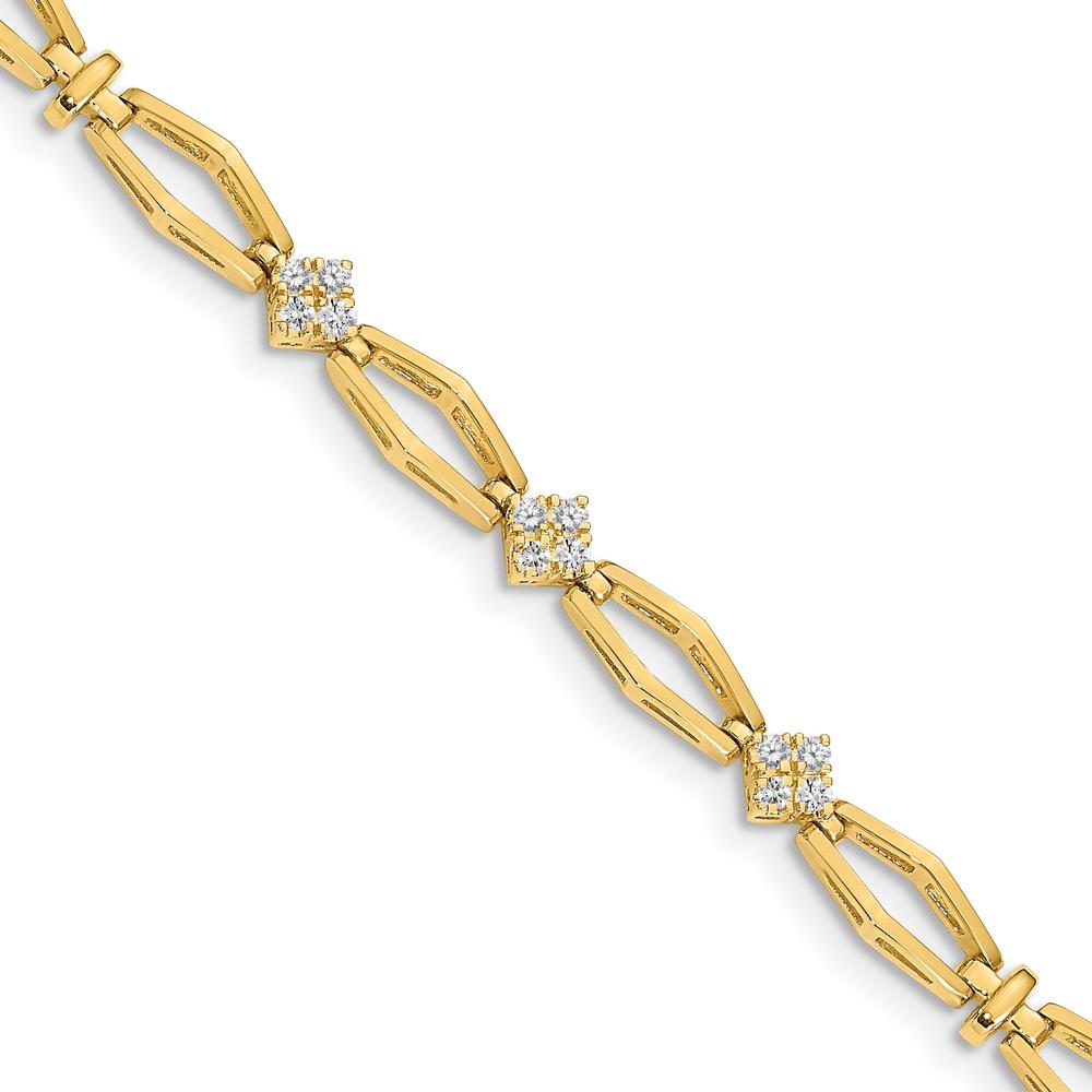 14K Yellow Gold Diamond Cluster Bracelet with 1.6mm Round Diamonds - 1/5 Carat Total Diamond Weight by Monteluci Fine Jewelry
