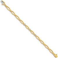14K Yellow Gold Diamond Cluster Bracelet with 1.6mm Round Diamonds - 1/5 Carat Total Diamond Weight by Monteluci Fine Jewelry