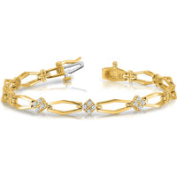 14K Yellow Gold Diamond Cluster Bracelet with 1.6mm Round Diamonds - 1/5 Carat Total Diamond Weight by Monteluci Fine Jewelry