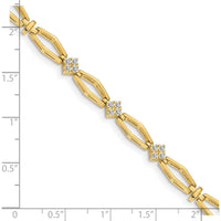 14K Yellow Gold Diamond Cluster Bracelet with 1.6mm Round Diamonds - 1/5 Carat Total Diamond Weight by Monteluci Fine Jewelry