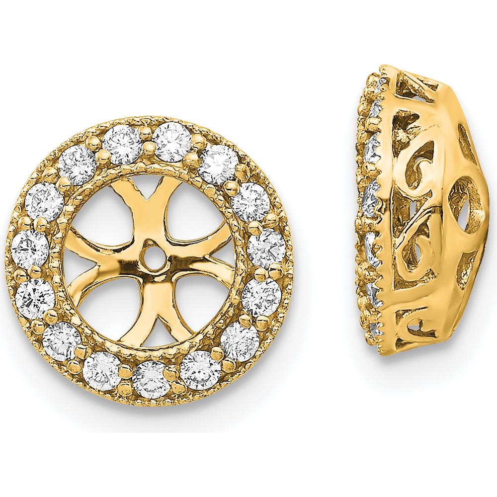 14K Yellow Gold Diamond Cluster Earring Jackets - 0.30 Carat Total Diamond Weight by Monteluci Fine Jewelry