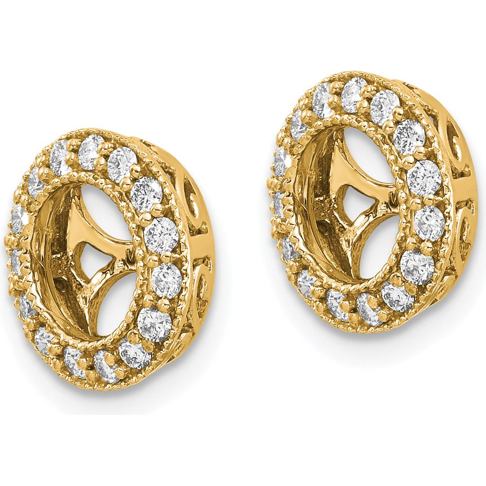 14K Yellow Gold Diamond Cluster Earring Jackets - 0.30 Carat Total Diamond Weight by Monteluci Fine Jewelry