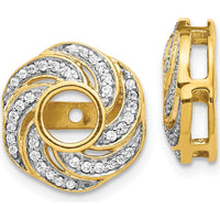 14K Yellow Gold Diamond Cluster Jacket Earrings - 0.008 Carats Total Diamond Weight by Monteluci Fine Jewelry