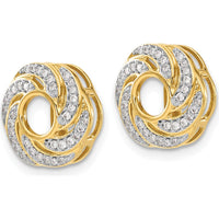 14K Yellow Gold Diamond Cluster Jacket Earrings - 0.008 Carats Total Diamond Weight by Monteluci Fine Jewelry
