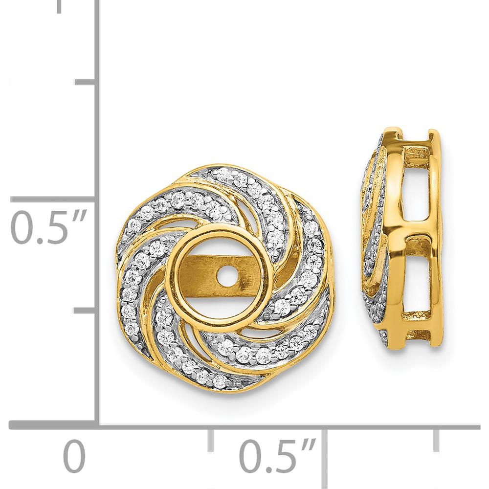 14K Yellow Gold Diamond Cluster Jacket Earrings - 0.008 Carats Total Diamond Weight by Monteluci Fine Jewelry
