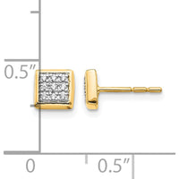 14K Yellow Gold Diamond Cluster Post Earrings - 0.09 Carat Total Diamond Weight by Monteluci Fine Jewelry